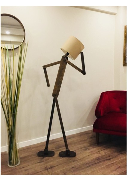 Tripod Lambaderler Akıllı Lambader Köşe Lambası Abajur Yeni Model 1 E27 Beyaz 101-150 Ahşap