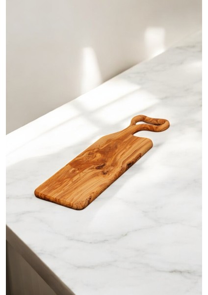 Olive Crafted Kişiye Özel Zeytin Ağacı El Yapımı Saplı Sunum / Kesme Tahtası