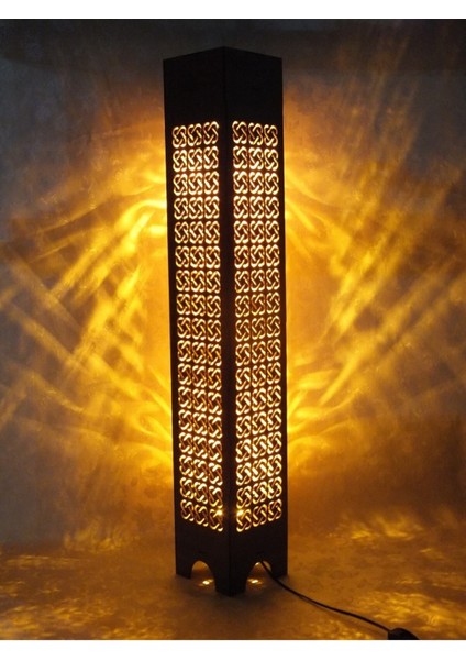 Ahşap Ev Dekorasyonu Gece Aydınlatması Gece Lambası LED Işıklı Lambader 100 cm (GK47)