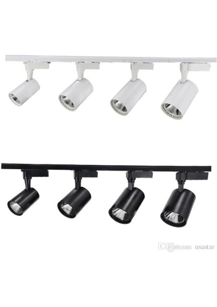 Metal Kasa Set Beyaz Kasa Günışığı Renkli Spot 4 Adet 30W LED Ray Spot Lamba 1 Metre Ray Dahil modelleri