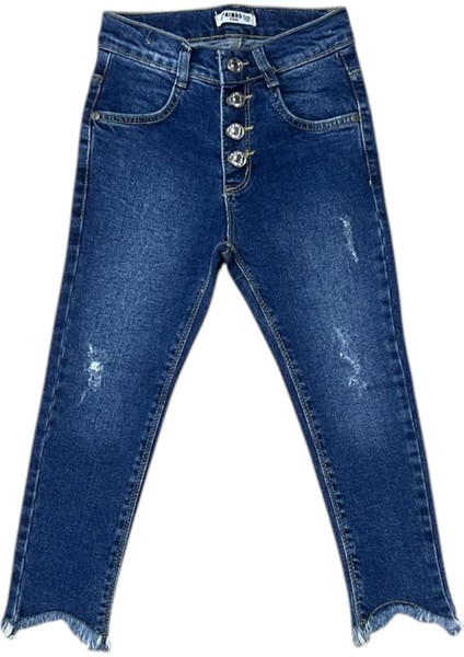 Paça Detaylı Kız Kot Pantolon