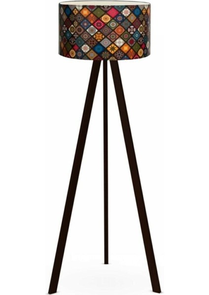 A&g Halı Desen Ahşap Tripod Ayaklı Lambader