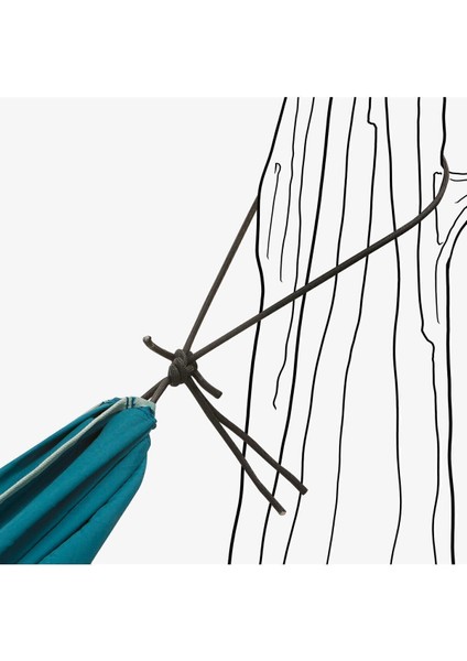 Luxury Quechua Hamak - Tek Kişilik - 300 x 150 cm - Mavi - Basic 1 Adet indirimleri