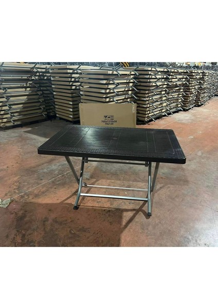 Luxury 6 Adet Acı Kahve Rattan Efektli Plastik Kollu Sandalye 70X120 Plastik Katlanır Metal Ayak Sandalye 1 Adet