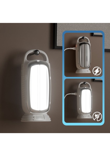 Luxury Şarjlı Çift Bataryalı Florasan 40 Ledli 2 Modlu Elektrikler Gittiğinde Yanan Işıldak 1 Adet