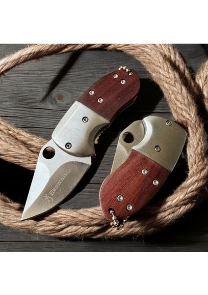 Luxury Browning Ahşap Kabze Mini Çelik Çakı 1 Adet
