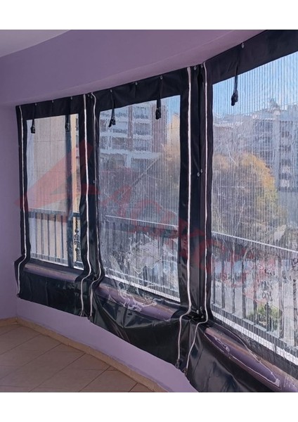 Luxury Açıkgül Tekstil Şeffaf Branda Balkon Perdesi 1 Adet
