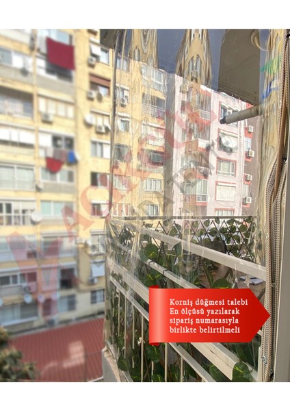 Luxury Açıkgül Tekstil Şeffaf Branda Balkon Perdesi 1 Adet