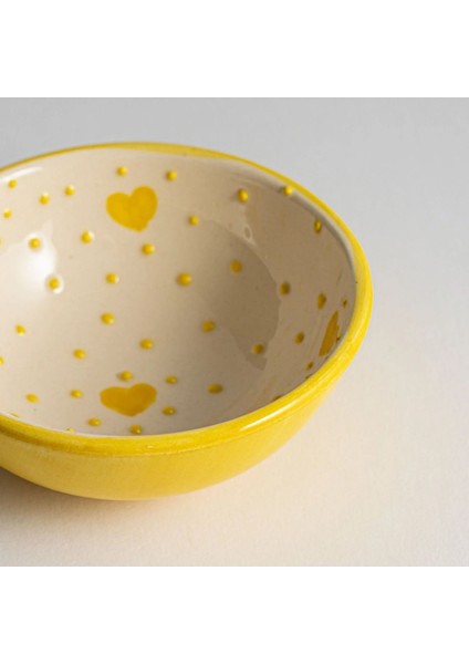 Luxury Sunshine El Yapımı Seramik 3'lü Kase Seti -10 cm (Tatlı,reçel, Zeytin, Peynir ve Çerez Için) 1 Adet