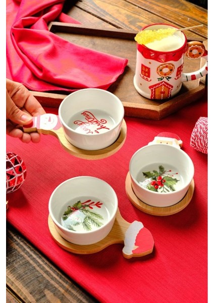 Luxury New Year Yılbaşı Bamboo Snack Noel Baba 3'lü Çerezlik 1 Adet fiyatları