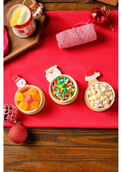 Luxury New Year Yılbaşı Bamboo Snack Noel Baba 3'lü Çerezlik 1 Adet modelleri