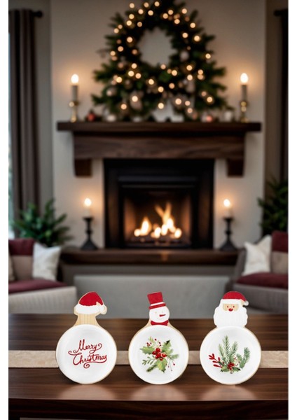 Luxury New Year Yılbaşı Bamboo Snack Noel Baba 3'lü Çerezlik 1 Adet fırsatları