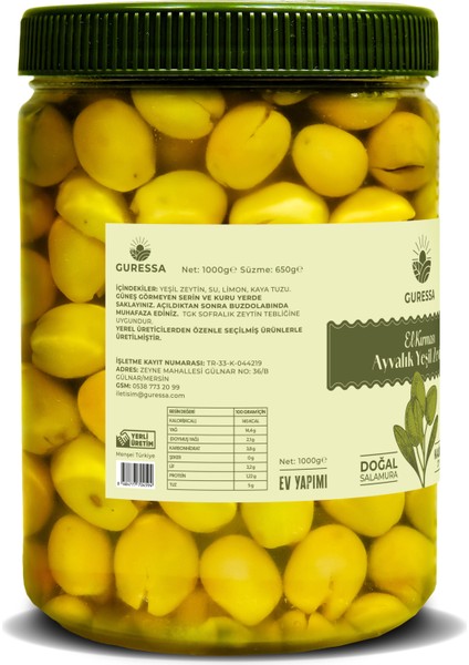 Ayvalık El Kırması Yeşil Zeytin 1000 gr