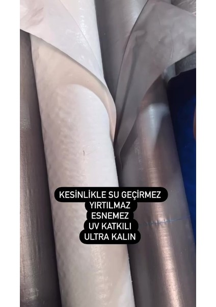 Luxury 4 x 5 mt Ultra Kalın Branda Gri Çadır Su Geçirmez Güneşlik Koruyucu 1 Adet