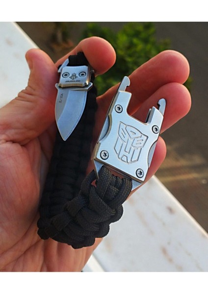 Luxury Avcı Komando Paracord Bilekliik Paslanmaz Çelik Bıçaklı Orjinal Çok Kalite Orjinal Armalı 1 Adet modelleri