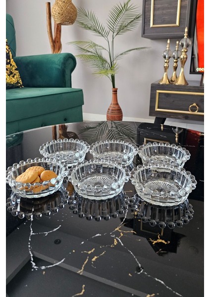 Luxury 6 Lı Boncuk Cam Çerez Kasesi | Boncuklu Cam Kase Sosluk | Sunumluk Boncuk Cam Kase 1 Adet fırsatları