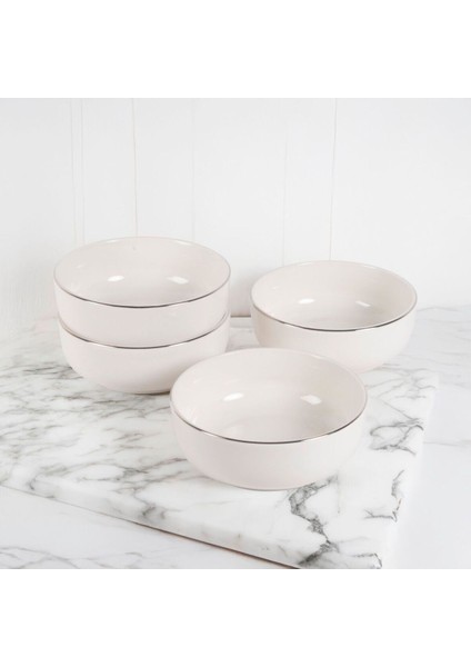 Luxury Güral Porselen Bilbao 4 Parça 13 cm Yeni Kase Gümüş Yaldız 1 Adet