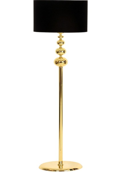 Lmd-01 Gold Kaplama Üçlü Küre Metal Lambader - Gold Şeritli Krem