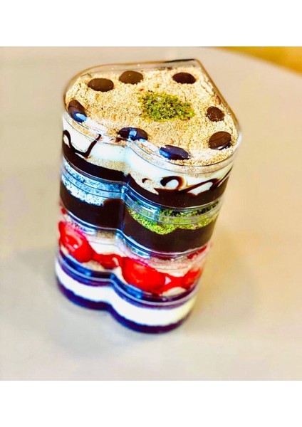 Luxury 330CC Sert Plastik Mika 5 Adet Kalpli Kapaklı Kas 1 Adet