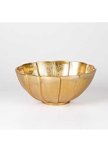 Luxury Herdekora Dekoratif Metal Yuvarlak Kase 24X10X24 Cm. 1 Adet
