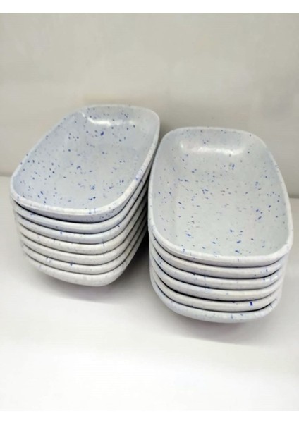 Luxury 6 Adet Desenli Melamin Sosluk Kahvaltı Tabağı 18X14CM Çerezlik Lokanta Tabldot Salata Tabağı 1 Adet