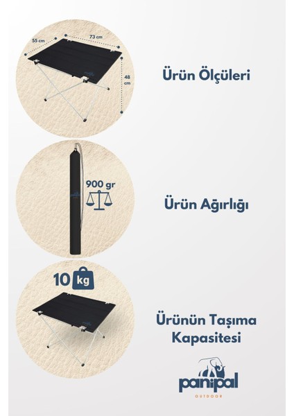Luxury Omuz Askılı, Katlanabilir Kamp ve Piknik Masası 1 Adet