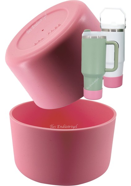 Luxury Quencher & Iceflow Kaymaz Silikon Termos Taban Koruyucu, Pembe 1 Adet