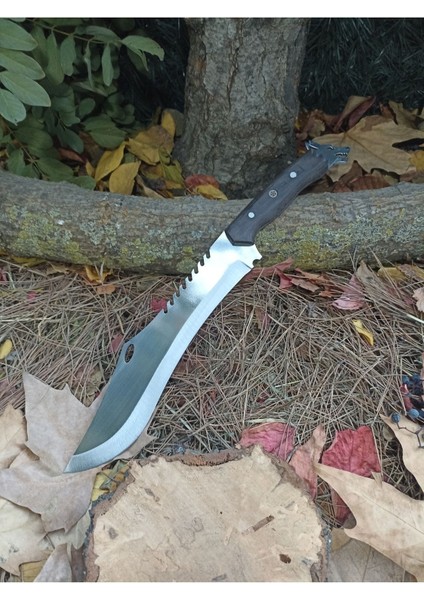 Luxury Özel Üretim Pala Model Dev Boy Avcı Ayna Perdah 43CM Kurt Başlı Ormancı Bıçağı 1 Adet