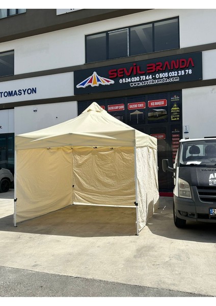 Luxury 3x3 Katlanır Tente 3 Duvar Güneşlik Hediyeli 1 Adet