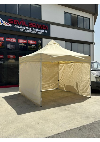 Luxury 3x3 Katlanır Tente 3 Duvar Güneşlik Hediyeli 1 Adet