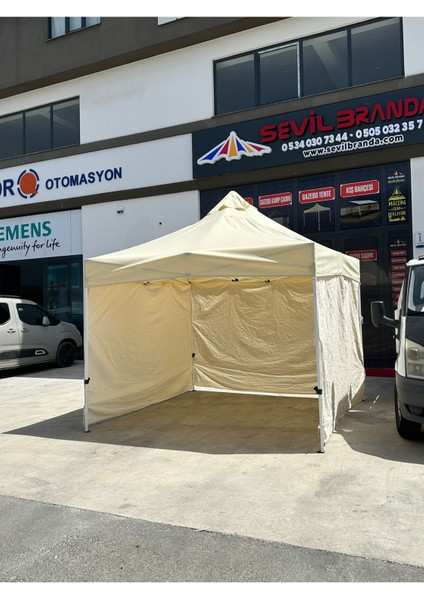 Luxury 3x3 Katlanır Tente 3 Duvar Güneşlik Hediyeli 1 Adet