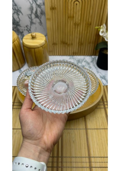 Luxury 3 Adet Ayaklı Cam Lokumluk Sunumluk I 13X5CM 1 Adet