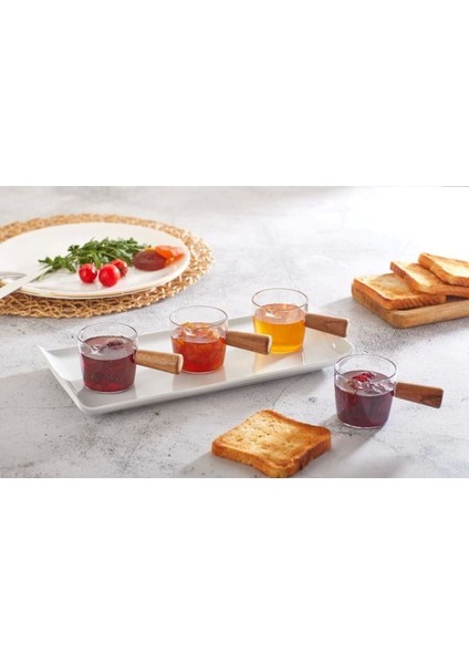 Luxury 2 Adet Ahşap Bambu Saplı Mika Mini Sosluk Reçellik Çerezlik Ikramlık Çok Amaçlı Sunumluk 1 Adet fiyatları