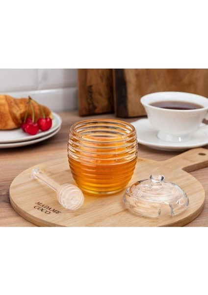 Luxury Madame Coco Lorenzo Kaşıklı Cam Bal Kavanozu - 240ML 1 Adet
