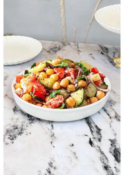 Luxury Porselen Derin Salata Kasesi & Büyük Boy Sunum Servis Kasesi 24 cm 1 Adet