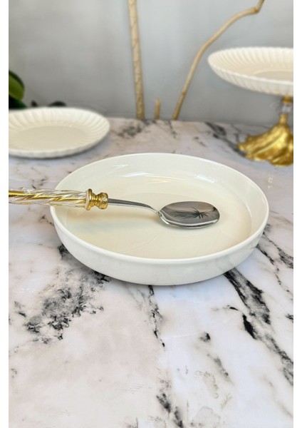 Luxury Porselen Derin Salata Kasesi & Büyük Boy Sunum Servis Kasesi 24 cm 1 Adet