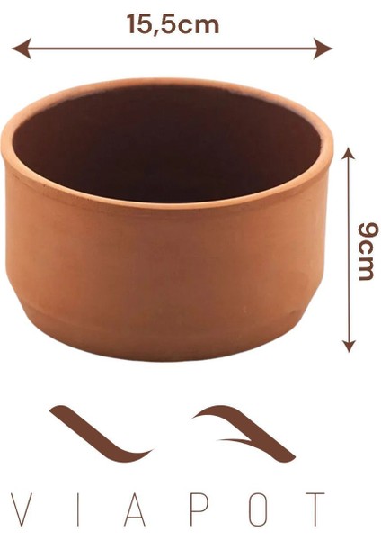 Luxury Inegol Toprak Güveç Yoğurt Kase Içi Sırlı 2 Adet Çömlek 15,5X9CM 1100ML 1 Adet