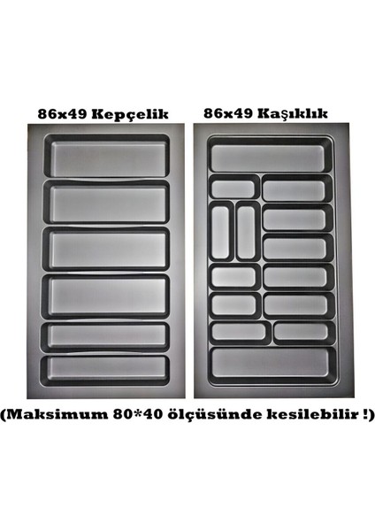 Luxury 85X49 Kaşıklık ve Kepçelik 2'li Set 80X40 Cm'e Kadar Kesilebilir. (Ücretsiz Kesim) 1 Adet