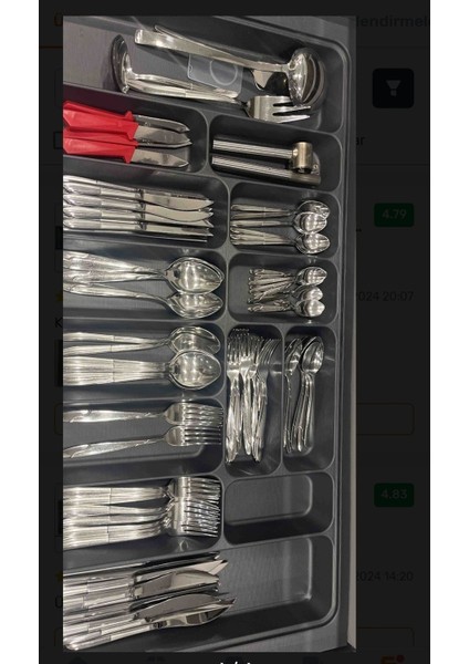 Luxury 85X49 Kaşıklık ve Kepçelik 2'li Set 80X40 Cm'e Kadar Kesilebilir. (Ücretsiz Kesim) 1 Adet