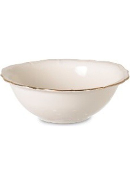 Luxury Bone Gold Yaldızlı Kase - Beyaz - 10,5 cm 1 Adet
