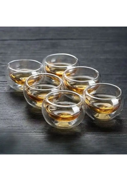 Luxury Mini Boy Kahve Yanı Çift Çidarlı 6 Lı Pinterest Stil Sosluk (75ML) 1 Adet
