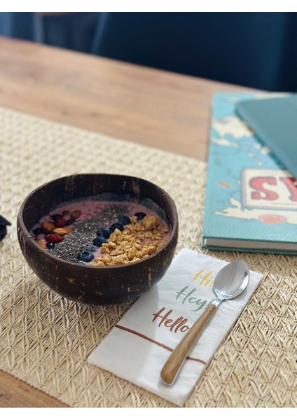 Luxury Doğal Hindistan Cevizi Kase & Çerezlik – Smoothie ve Bowl Sunum Kabı (Bambu Pipet Hediyeli) 1 Adet modelleri