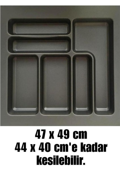 Luxury 47X49 Cm_antrasit Mikro Kabartma Desenli Çekmece Içi Kaşıklık, Ücretsiz Kesim 1 Adet