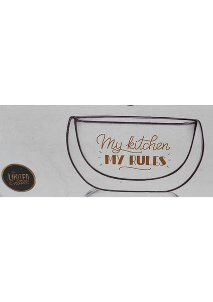 Luxury The Lımıted Edition Double Bowl Glass 550 ml Çift Cidar Cam Büyük Boy Kase 1 Adet