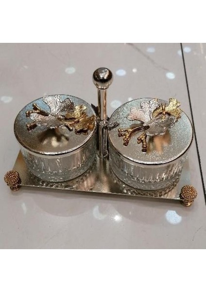 Luxury Elisa 2'li Çerezlik Gümüş 1 Adet