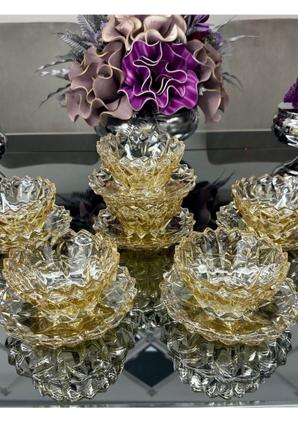 Luxury 6 Kişilik 12 Parça Gold Çerezlik Takımı 1 Adet