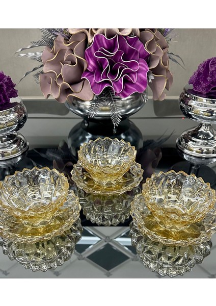 Luxury 6 Kişilik 12 Parça Gold Çerezlik Takımı 1 Adet