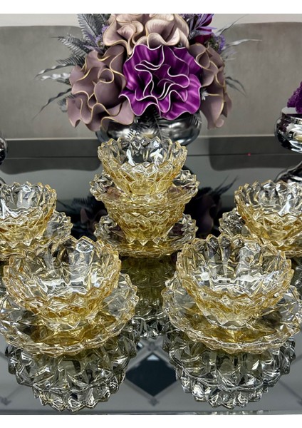 Luxury 6 Kişilik 12 Parça Gold Çerezlik Takımı 1 Adet