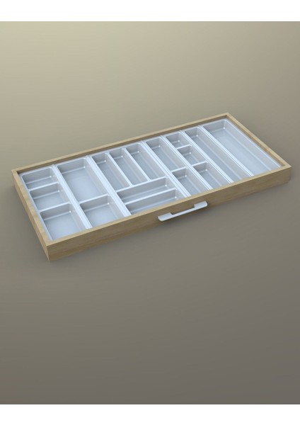Luxury Mutfak Çekmece Içi Kaşıklık 104CM x 48CM Yanlar ve Boydan 4cm Kesilebilir, Beyaz 1 Adet modelleri