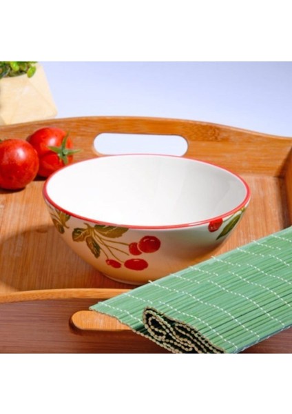 Luxury Cherry Kiraz Desenli Porselen Kase Takımı 6'lı - 15 cm 1 Adet